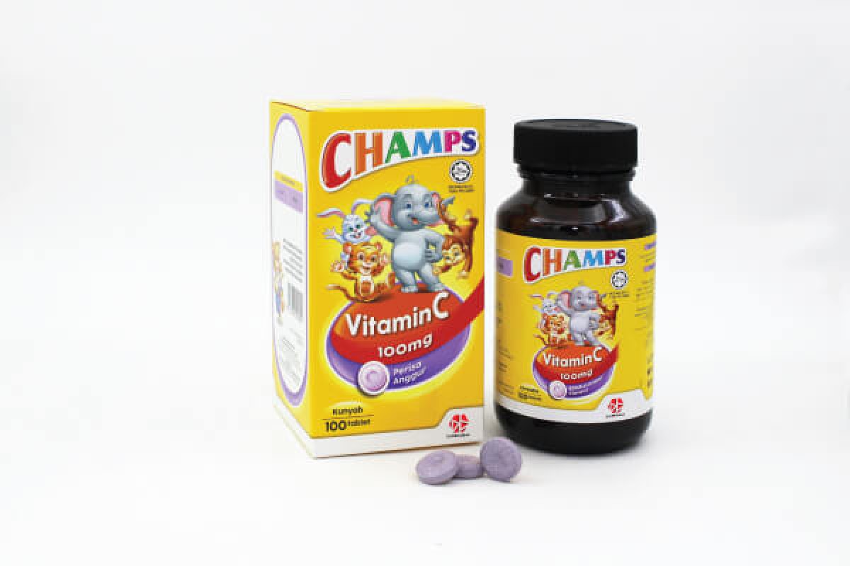 Champs Vitamin C 100mg Chewable Tablet (Blackcurrant) 100's