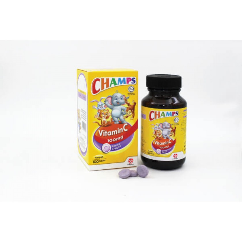 Champs Vitamin C 100mg Chewable Tablet (Blackcurrant) 100's