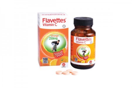 Flavettes Vitamin C 250mg Sugar Free Orange 100's 