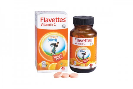 Flavettes Vitamin C 500mg Sugar Free Orange 50's